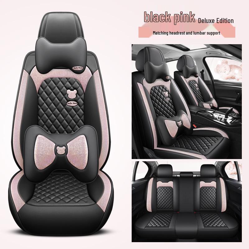 Universal Full Leather Car Seat Cover – All-Season, Cute Design, Full Surround Fit