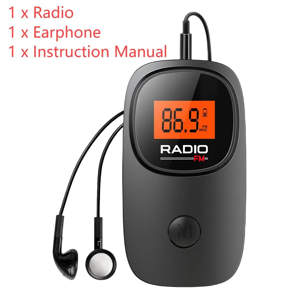 Mini Radio Portable Walkman Radios FM Stereo Music Playe AAA Battery Operated Radio with Headphones/Clip For Walking Go Hiking