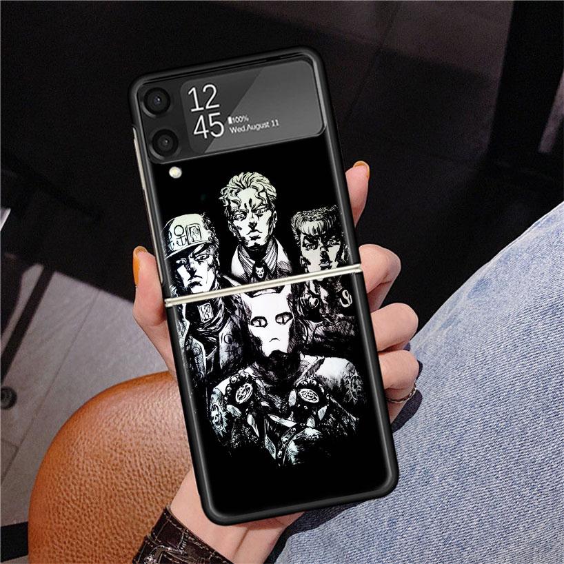 JoJo Kira Yoshikage Killer Queen Phone Case For Samsung Z Flip 7 6 5 4 3 Galaxy ZFlip7 ZFlip6 ZFlip5 ZFlip4 ZFlip3 5G Print Cove