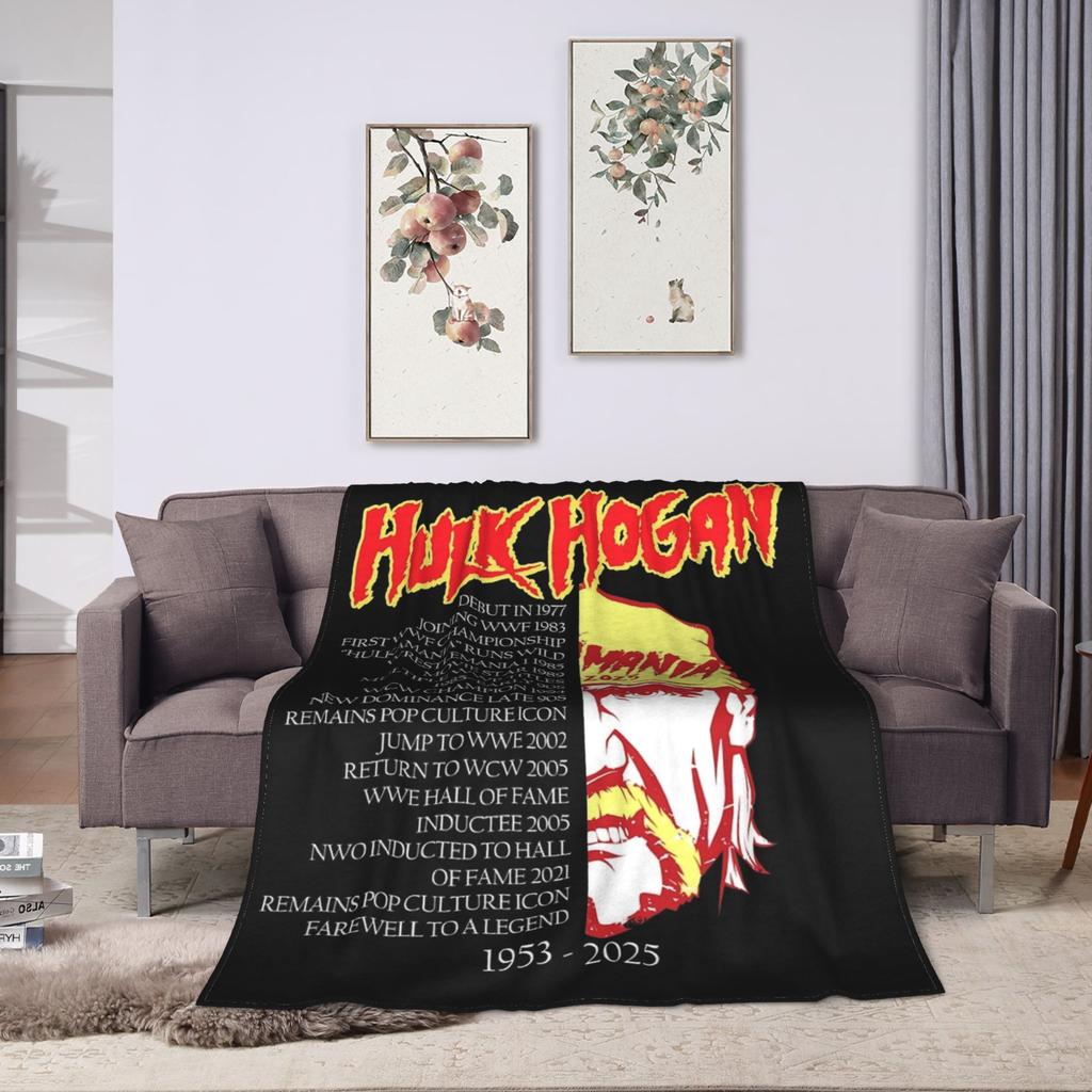 Hulk Hogan Hulkamania RIP Blanket Fleece Decoration Breathable Ultra-Soft Throw Blanket for Sofa Office Rug Piece