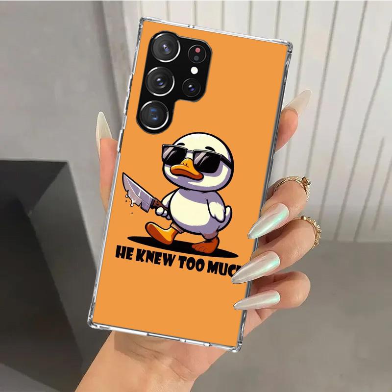 Funny Cute Yellow Duck You Phone Case for Samsung Galaxy S26 S24 S23 Ultra S25 Edge S22 S21 Plus S20 FE + Soft Print Shell Funda