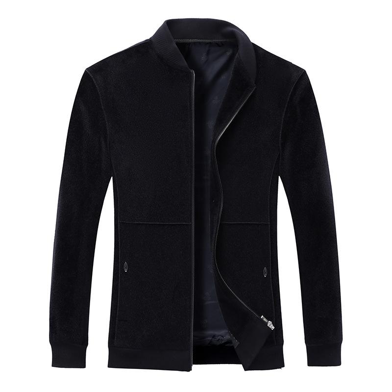 Autumn Men's Imitation Mink Jacket Trend Korean Version Short Standing Collar Jacket Baseball Collar Wool