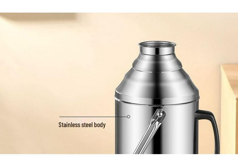 Large Capacity Stainless Steel Thermos Flask with Double Layer Insulation and Glass Liner