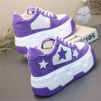10CM Microfiber Vulcanize Skateboards Casual Autumn Spring Platform Wedge Autumn Women Comfy Hot Sell Chunky Sneakers Shoes