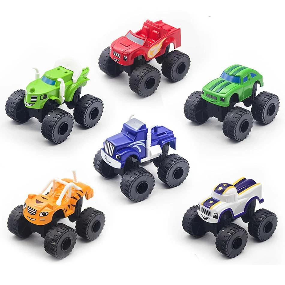 

6Pcs Racing Car Blaze Monster Diecast Toy Russia Miracle Crusher Truck Toys Vehicle Transformation Best Gifts For Kids Kid Friendly Entertaining Fun