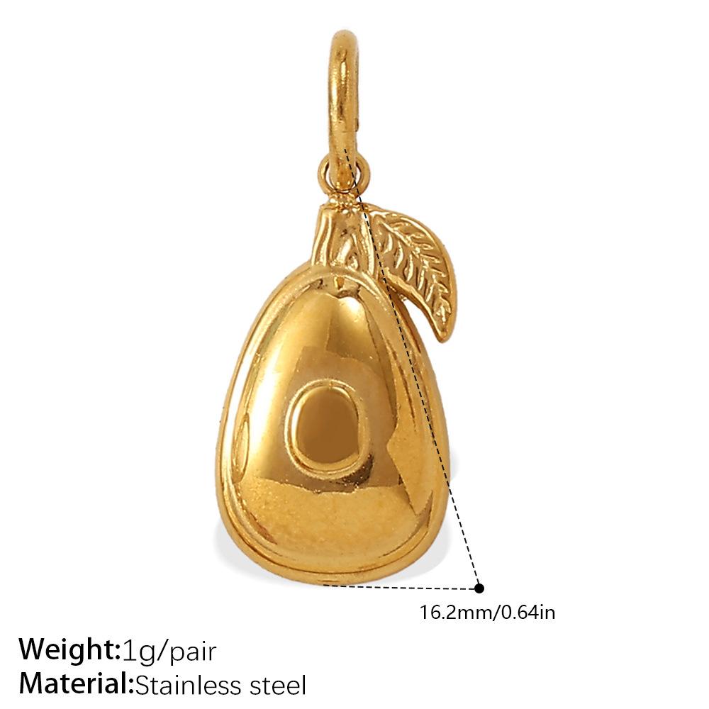 Cartoon Oil Dripping Fruit Diy Pineapple Pendant Stainless Steel Gold-Plated Dopamine Accessories