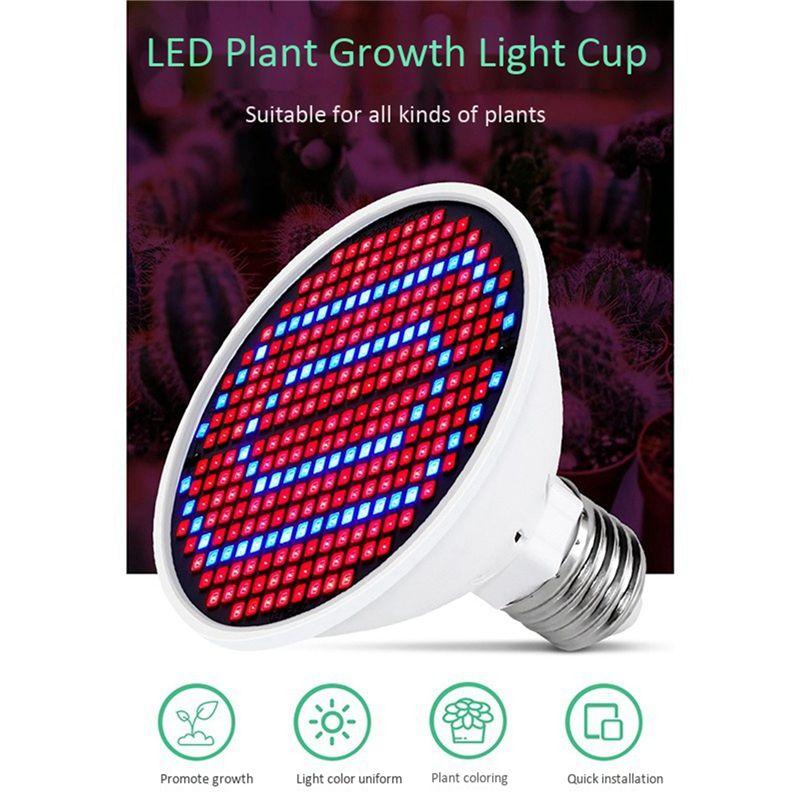 ABWR-2X E27 300Leds Plant Grow Lamp LED Full Spectrum Growth Light Bulbs Seedling Flower Phyto Lamp