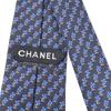 Chanel COCO Mark Business Commuting Flour Silk Tie Navy Silk Used