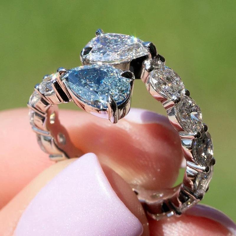 Ring, Modischer Tropfenförmiger Offener Ring, Temperamentvoller Schlangenartiger Geometrischer Damenring