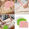 6 Pack Plastic Bench Scraper, Flexible Dough Scraper, Flexible Plastic Multipurpose Kitchen Pastry Cutter Tool, for Bread Cake Dough (White, Green,