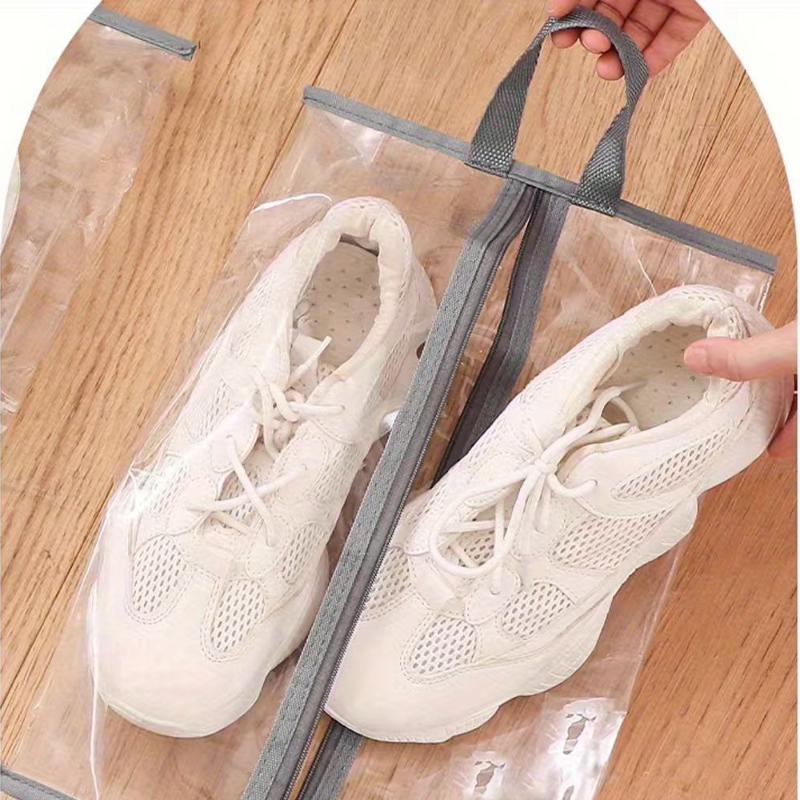 Portable Shoe Storage Bag Clear Wide Opening Design Durable Travel Organizer For Shoes Clothes Space-Saving Essential