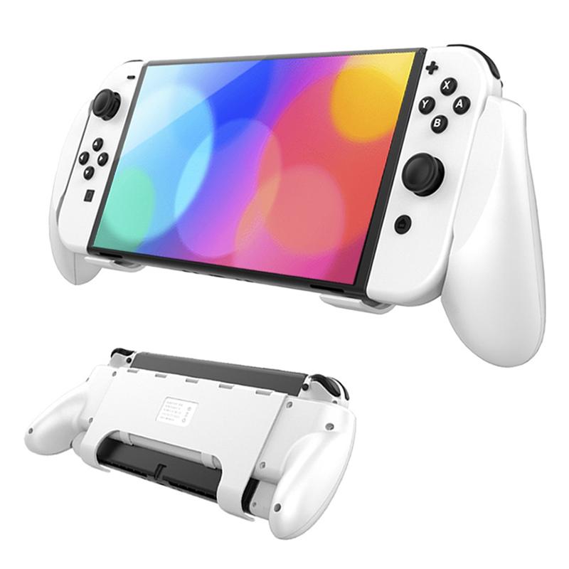 

JYS NS218 For Nintendo Switch OLED Game Console ABS Hand Grip Kickstand Case with Game Card Holder White