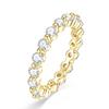 Bague Alliance Éternité Complète en Moissanite 3mm Certifiée GRA, Anneau Empilable d'Engagement pour Femmes, Or 14K Plaqué, Bijoux de Mariage Cadeaux