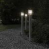 VidaXL Lampadaire d'extérieur avec capteur argenté acier inoxydable, éclairage au sol d'extérieur, éclairage au sol de 4006367