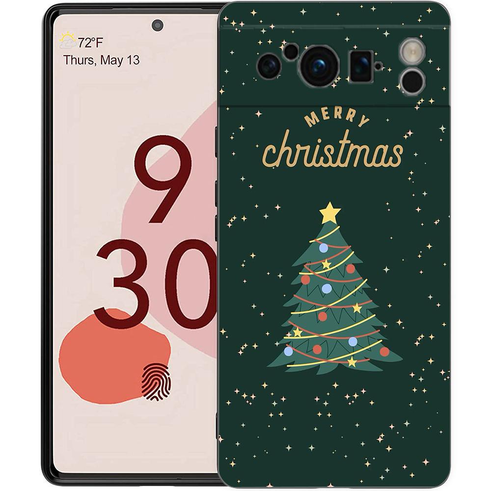 Merry Christmas Tree For Google Pixel 8 Pro Phone Case Pixel 9 Pro XL TPU Case Pixel 8 Pro 8A 7A 7 6A 6 Pro Soft Black Cover
