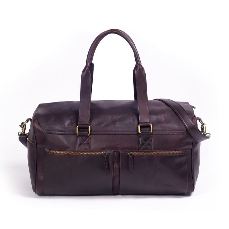 Full Grain Leather Weekender Bag: Carry-on Duffle, Custom Monogram