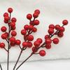 32 Stück simulierte Beeren, realistische künstliche rote Beerenstiele, DIY Weihnachten, Stechpalmenbeeren für Kränze, Tischdekorationen