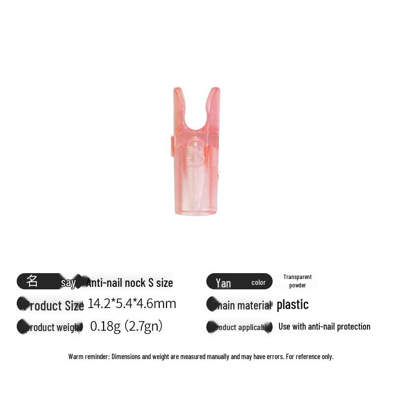 Multicolor Anti-Nail Plastic Arrow Nock with Inner Insert and Outer Wrap, Various Specifications Available.