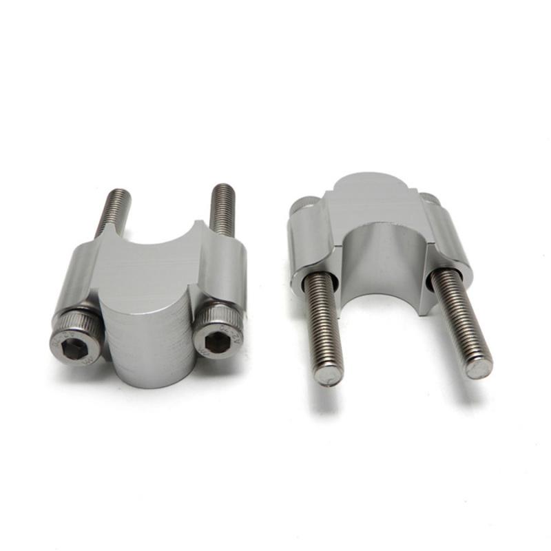 Silver Cnc Aluminum Motorcycle Handlebar Riser Kit For Honda Kawasaki 1 1/8" Bar