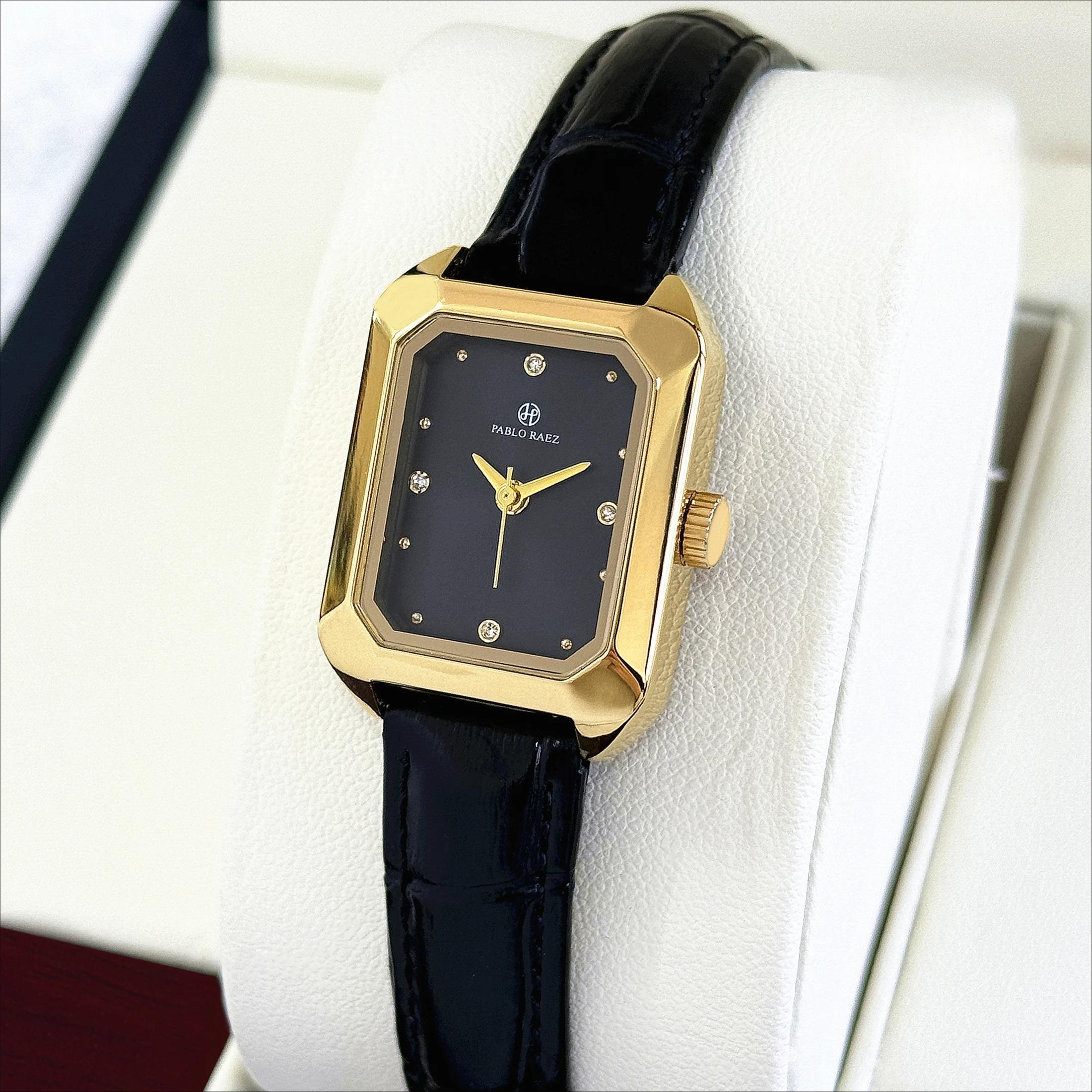 

New Fashion Simple Watch Women s Business Style Versatile Waterproof Leather Strap Adjustable Length Quartz Watches gift Box чорний
