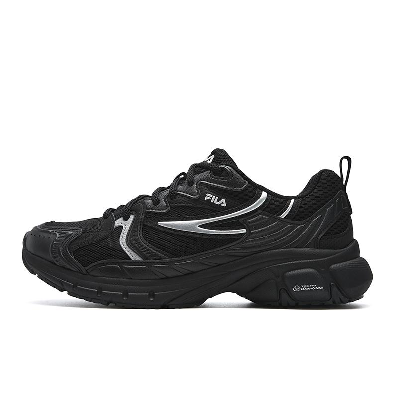 Fila MATTRUN Abrasion Resistant, Breathable, Lightweight Low Top Chunky Sneakers Women's Black Silver F12W612141FBS