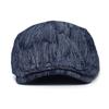 Fashion Cotton Jacquard Denim Beret British Vintage Versatile Forward-Facing Cap Striped Duckbill Cap Men's Trendy