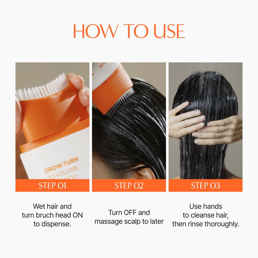 Lilyeve Grow:TURN 3D Volume Anti-Hair Loss Shampoo – 200 ml (Brush Applicator)