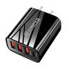 Multi-Standard Travel Charger: US, EU, UK Plugs with 3 USB + Type-C Ports, Smart Power Adapter