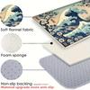Retro Japanese Ukiyo-e Wave Design, Non-Slip And Dirt-Resistant Rug, For Kitchen, Entrance, Living Room Carpet Home Decor