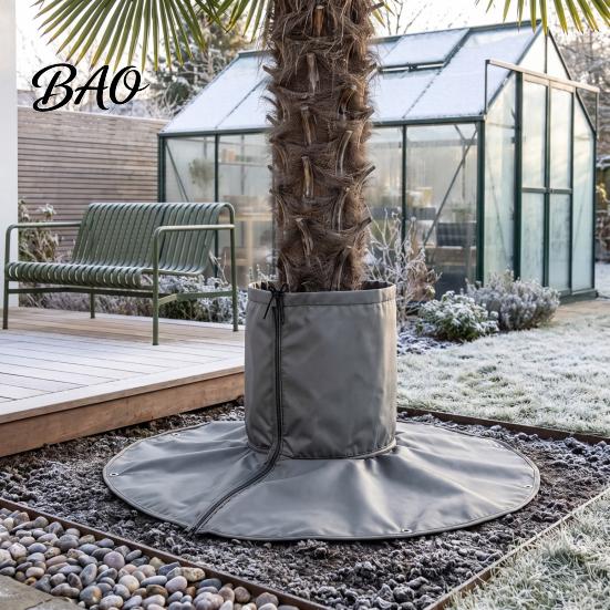 Adjustable Tree Root Guard Palm Protector, 3-Layer Winter Freeze Cover with Ground Stakes, Insulation Cold Weather Wrap for Trees Shrubs Garden Plants