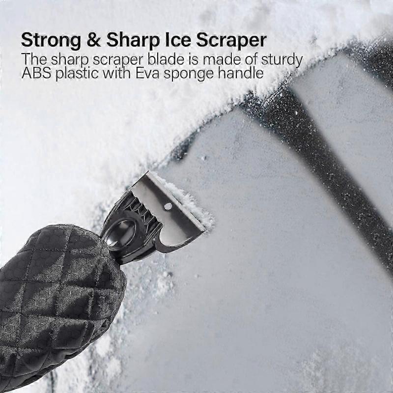 Ice Scraper,Windshield Scraper,Ice Scraper with Glove,Car Window Scraper(Black)