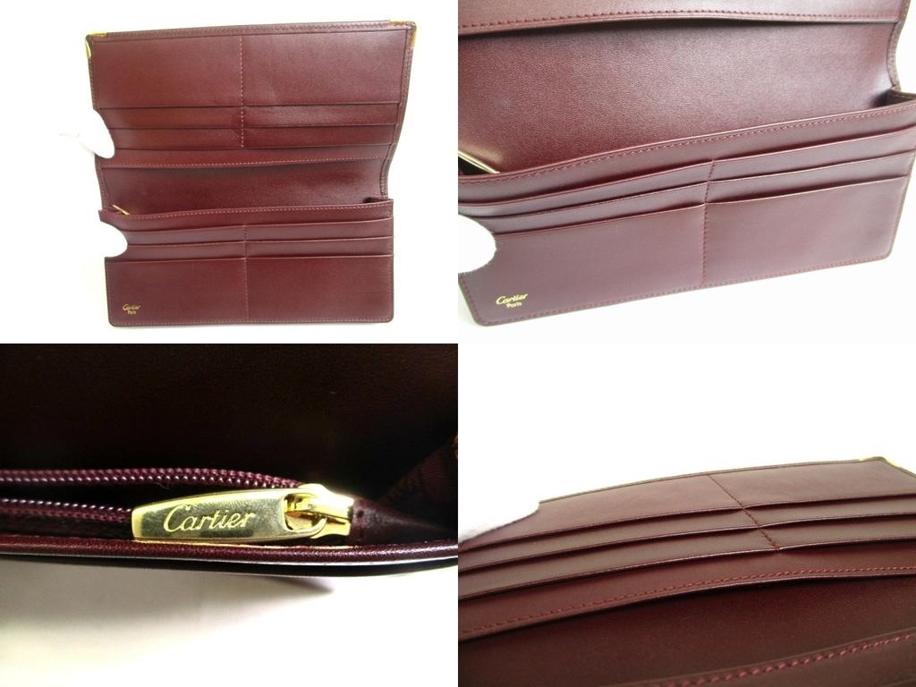 Authentic Cartier Must de Cartier Bordeaux Leather Bifold Long Wallet #a782  Refurbished