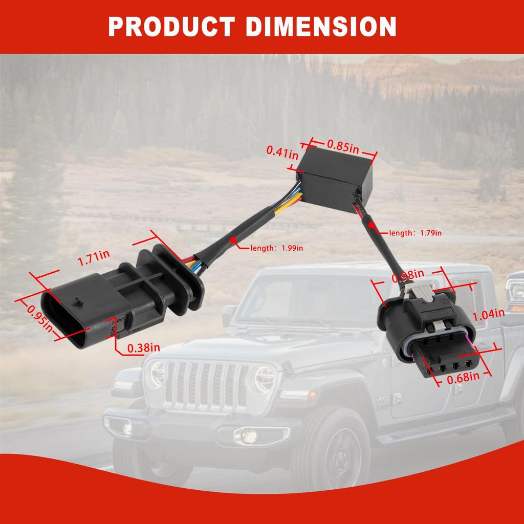 Z-LKR-OEM Locker Sensor Bypass Harness Replacement for Jeep Wrangler JL/JLU and Gladiator JT Rubicon 18-23