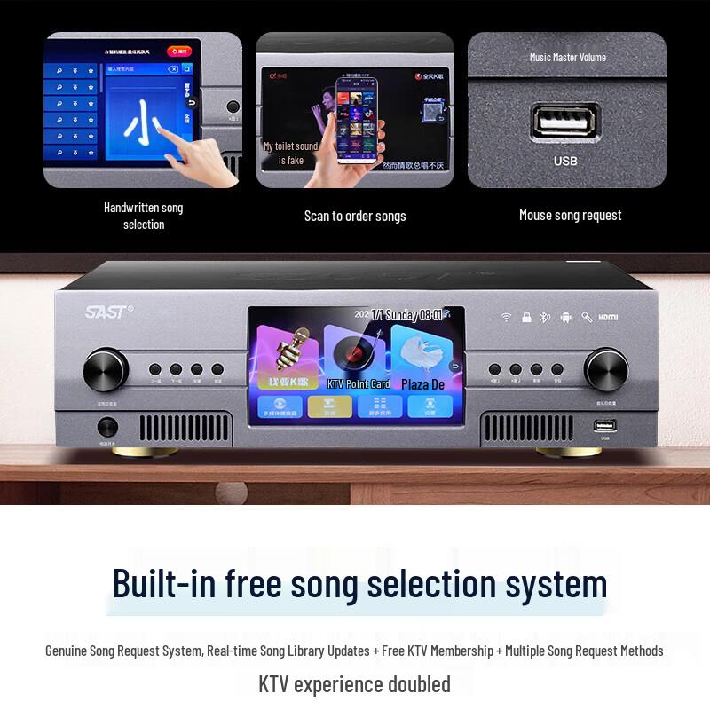 SAST K210 All-in-One Home KTV Karaoke System CN Plug (adapter Included)