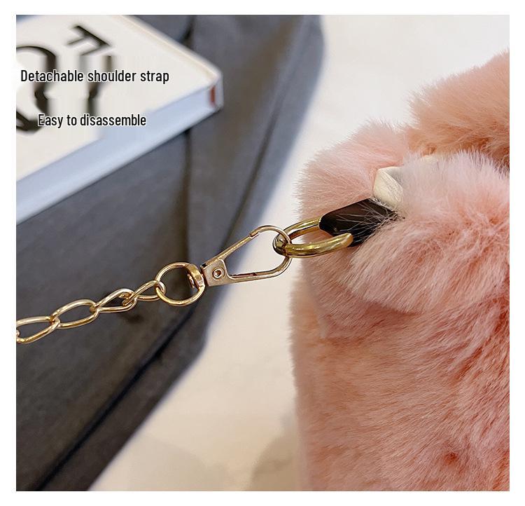 2025 Versatile Plush Single Shoulder Tote: Cute, Soft, Adorable Autumn/Winter Women's Crossbody Handbag.