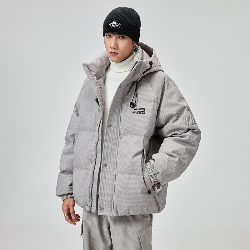 

ALLIN Men s Trendy Winter Hong Kong Style Hooded Down Jacket - Casual, Loose, Versatile Cold Protection Top 3XL