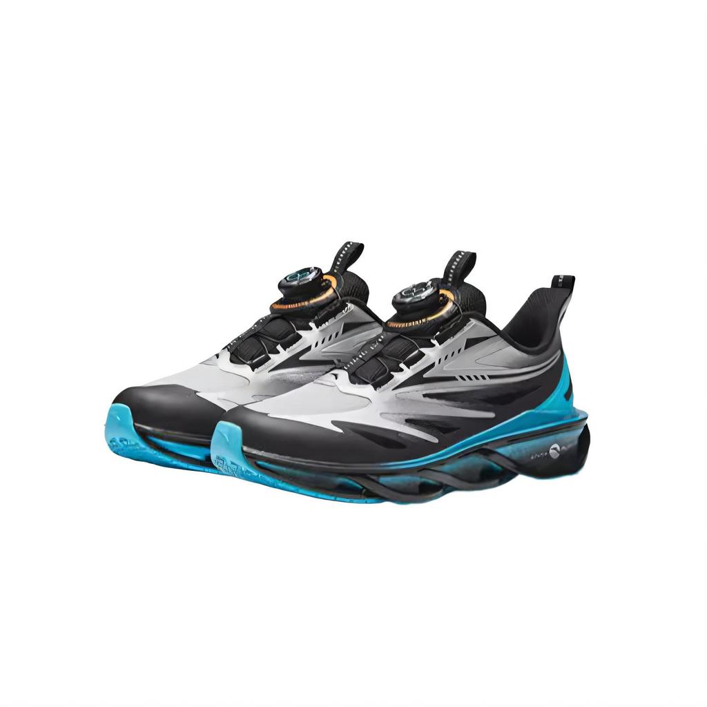 Anta Kids Fabric Phantom Comfortable Fashion Shock Absorbing Wear Resistant Breathable Low Top Running Shoes Kids sneaker Silver Black 312515539-1