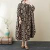 2025 Printed Stand Neck Loose Extra-Large Size Vacation Dress
