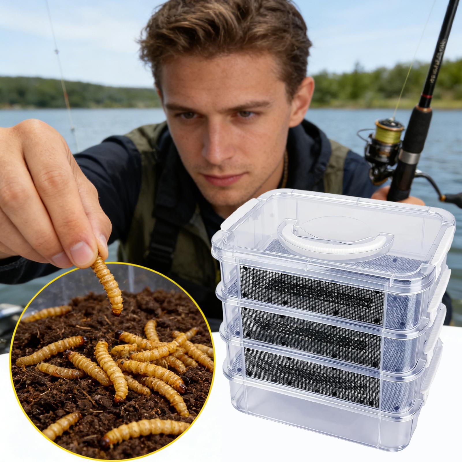 

Mealworm Breeding Container 4-Layer Mesh Habitat Kit Mealworm Farm Container With Handle For Sugar Glider Reptile Spider Bird China Mainland