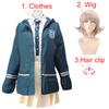 Anime Danganronpa Nanami ChiaKi Cosplay Kostüm High School Schülerin Kurzer Rock Uniform Halloween Perücken Haarspangen Loli Rock
