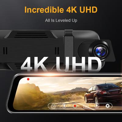 Jansite 10 Inch Car DVR Dashcam Front 4K Camera Super Night Vision Touch Screen Car Camera Dash Cam Support Dual Lens Recorder
