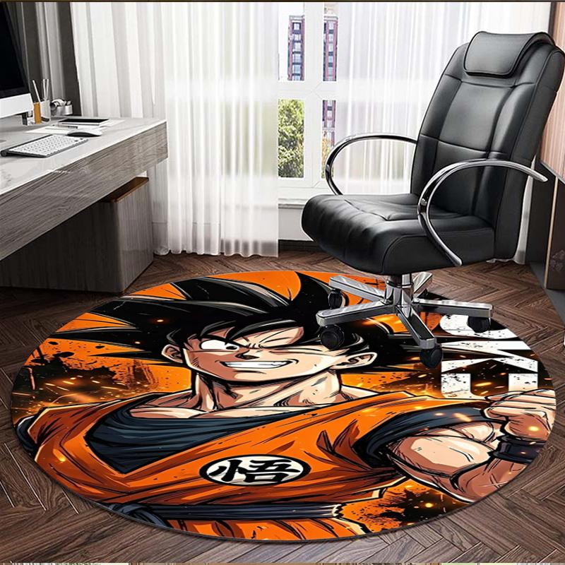 Dragon Ball Print Round Rug, Washable Floor Carpet, For Entryway Dorm Laundry Room Office Study, Home Decor Birthday Christmas Gift