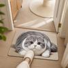 Non-slip Cat Print Doormat Diatomite Pet Floor Mat Cute Entryway Rug  Hallway