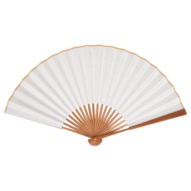 Antique-Style Chinese Bamboo Xuan Paper Fan for Dance & Ads