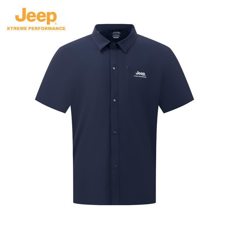 Jeep Men's Cool & Breathable Ice Silk Quick-Dry Casual Shirt