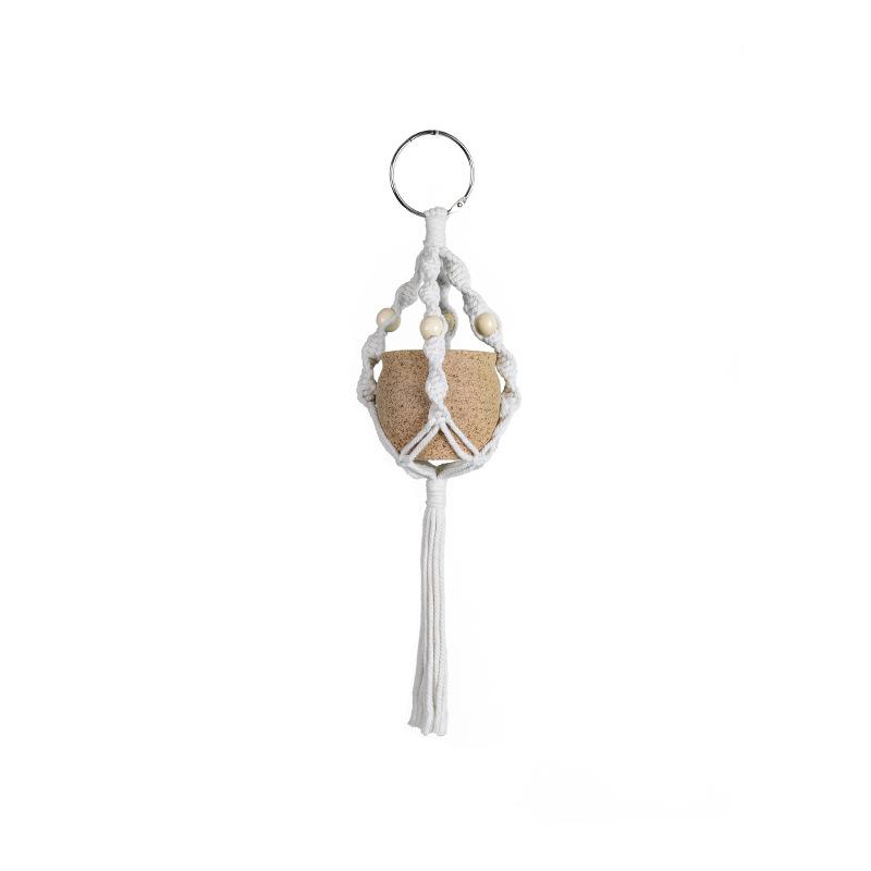 Hand-woven Bohemian Hemp Rope Hanging Basket Pendant