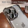 Luxury Electroplate Shockproof Phone Case For iPhone 15 14 13 12 11 Pro Max Plus Lens Protection Bumper Transparent Back Cover