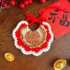 Crocheted Pet Bib Chinese New Year Cat Bib Red Fortune Pet Collar for Cats And Small Dogs Festive Dress-up Accessory