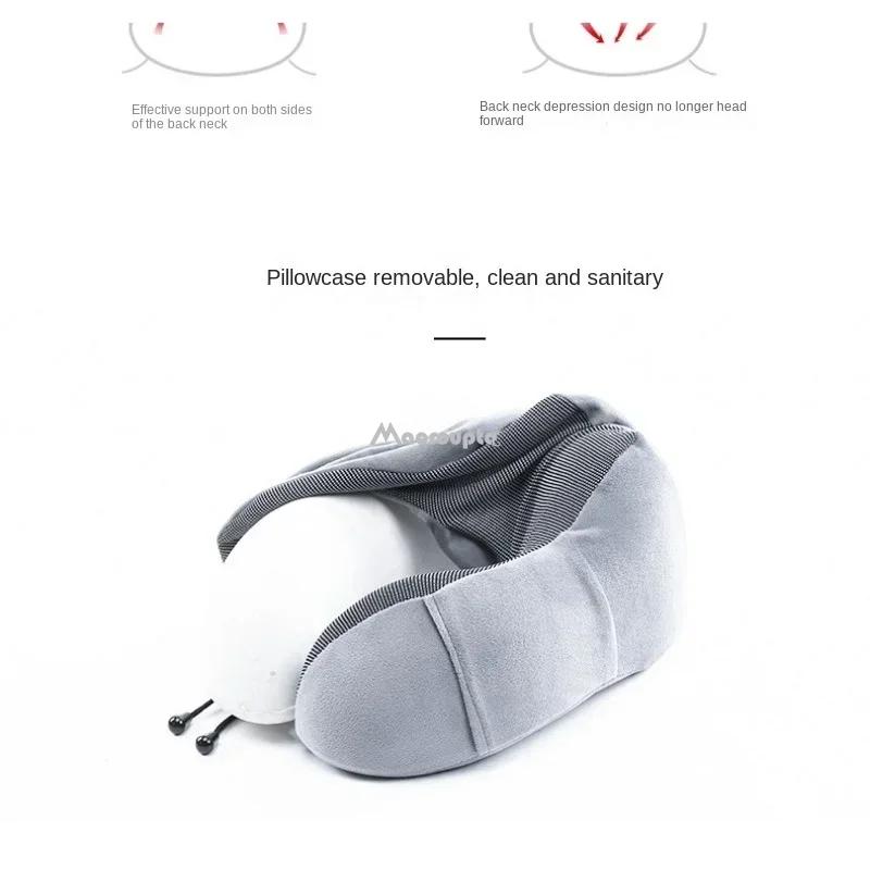Paměťová pěna ve tvaru U na krk, měkký cestovní polštář, masážní krční spací polštáře, letadlo, auto, krční páteř, ložní prádlo, zdřímnutí