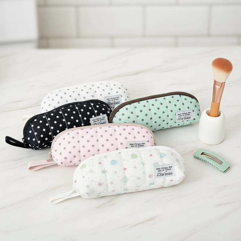 Polka Dot Pencil Case Korean Style Handheld Pen Bag Large Capacity Portable Stationery Bag Back To School Gift